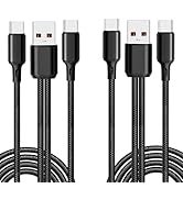UCEC 2PCS Dual USB C Cable Double Ended, 4ft USB A to USB C Splitter Charging Cable, 2 in 1 Multi...