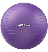Trideer Extra Thick Yoga Ball Exercise Ball, 5 Sizes Gym Ball, Heavy Duty Ball Chair for Balance,...
