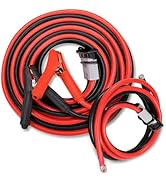 FIERYRED 1 Gauge 30 FT Quick Connect Jumper Cables, 1500A Heavy Duty Booster Cables with Travel B...