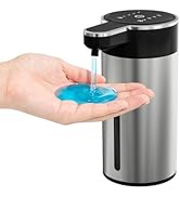 Poaoed Automatic Liquid Soap Dispenser Touchless, 304 Stainless Steel Hand Soap Dispenser, USB Re...