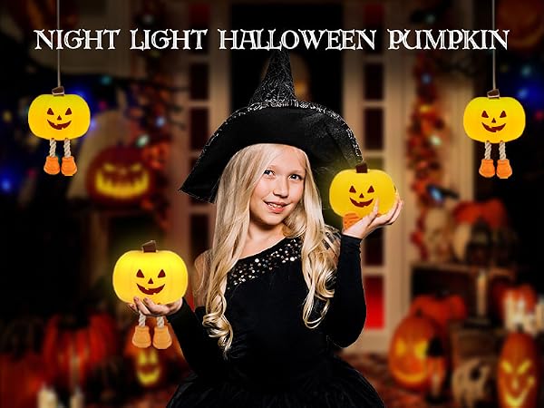 Cute Pumpkin Night Light for Kids Halloween Gifts
