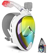 Odoland Full face Snorkel mask with Camera Mount, Orange, M