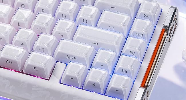 Translucent Crystal Keycaps, Jelly Clear Keycaps, Custom Crystal White Keycaps Set