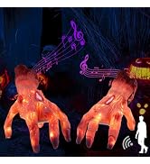 Green Convenience Halloween Decorations 2Pack Crawling Hands,Halloween Automatic Crawl with Spook...
