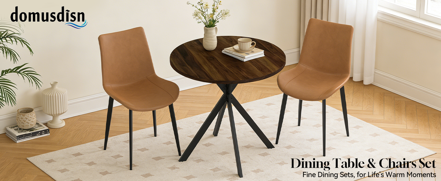 Round Dining Table Chairs Set for 2