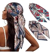 MaopaoBeauty 2PCS Head Scarf for Women's Hair 35" Square Head Scarf