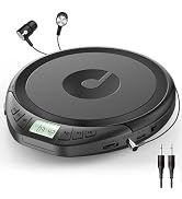 Gueray Portable CD Player with Earphones,CD Discman for Car Home with Anti-Skip Shockproof Protec...