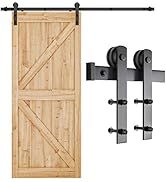 SMARTSTANDARD 6.6ft Heavy Duty Sturdy Sliding Barn Door Hardware Kit -Smoothly and Quietly -Easy ...