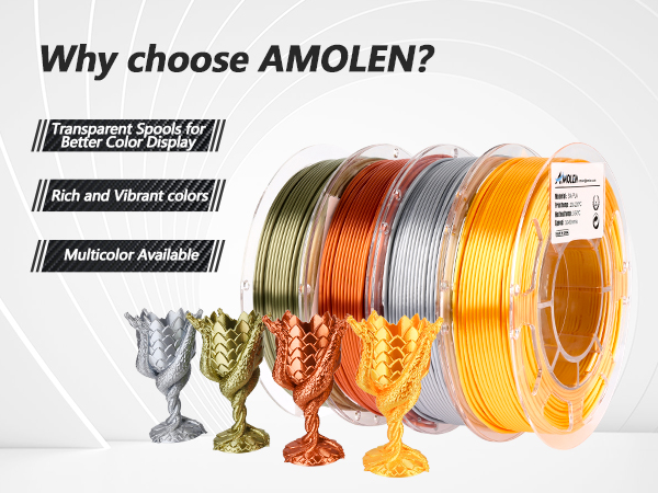 Silk PLA Filament 1.75mm 3D Printer filaments