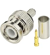 Eightwood 10pcs 50 Ohm BNC Crimp Male Connector for RG58 RG142 LMR195 Cable