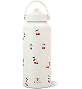 32 oz Insulated Water Bottle with Straw, Leak Proof Water Bottle Stainless Steel with Flip Straw ...