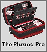 Casemaster Plazma Pro, 6 Dart Case for Soft and Steel Tip Darts, Features Large Front Mobile Devi...