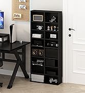 Furinno Jaya DVD Shelf, 16-Shelf Wide CD Rack, Media Shelf with Adjustable Shelves, 8 x 2 DVD Sto...