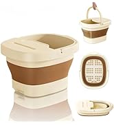 Collapsible Foot Bath Basin for Soaking Feet with a lid,Foot Soak Tub with Massage Acupoint,Multi...