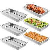 SVKLHY 304 Stainless Steel Full Size Hotel Pans: 6 Pack 4 Inch Deep [Anti-Jam][Super Thicken] Ste...