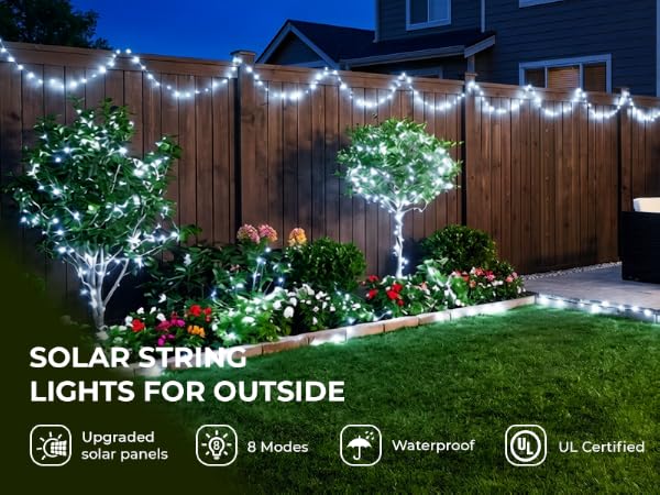 solar string lights outdoor waterproof