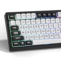 Womier Black Keycaps for Mechanical Keyboard, Shine Through Key caps PBT Custom Keycap Doubleshot, U...