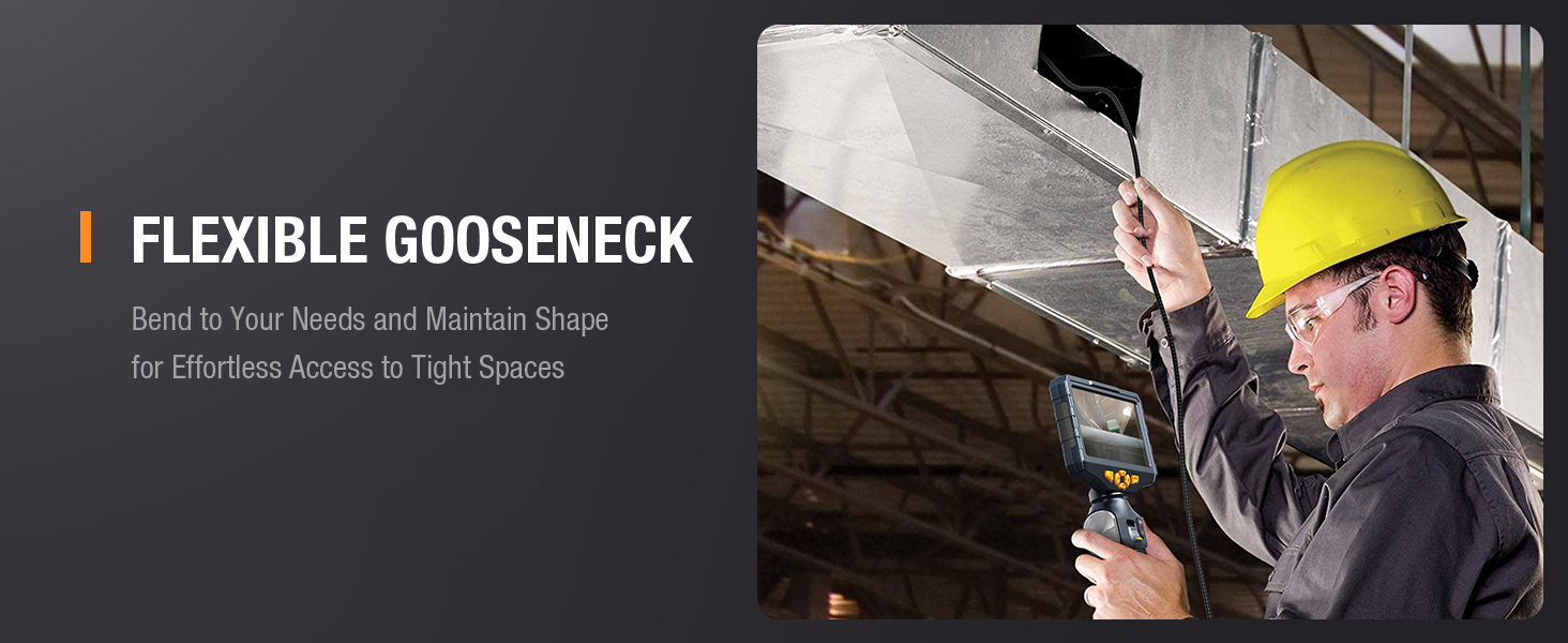 Flexible Camera Flex Snake Endoscope Borescope Inspection Camera Scope with semi rigid gooseneck