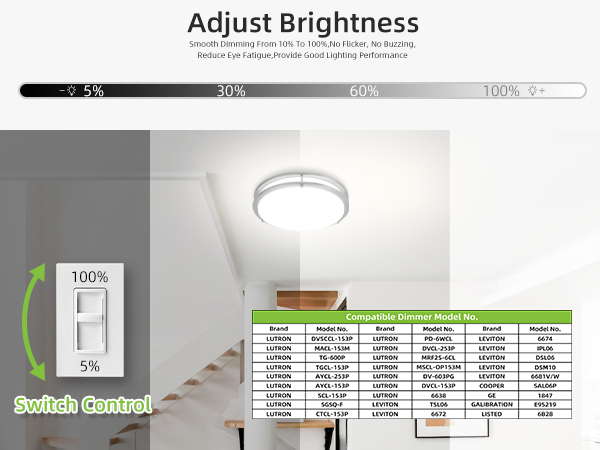 Flush Mount LED Ceiling Light Fixture