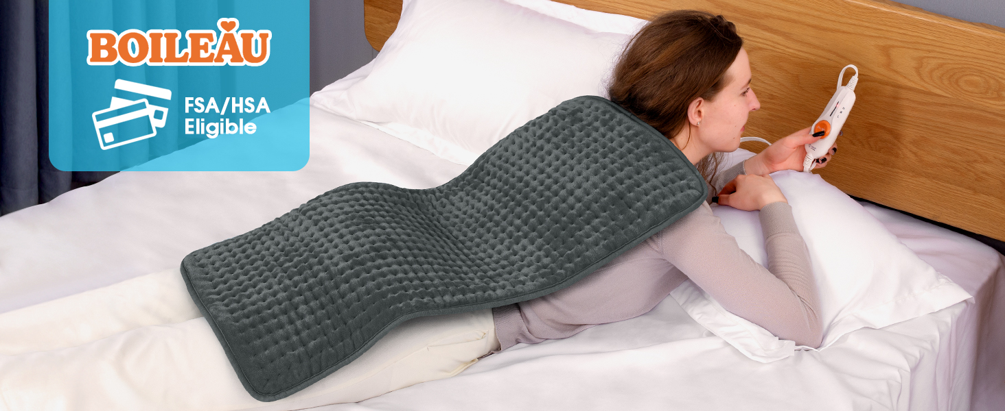 Electric Heating Pad for Back Pain and Period Cramps Relief