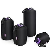 CADeN Lens Pouch Set 4 Pack Replacement Compatible for Canon, Nikon, Sony, Pentax, Olympus (Small...