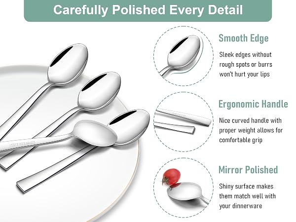 Sleek edge won’t scratch your mouth, ergonomically designed for comfortable grip