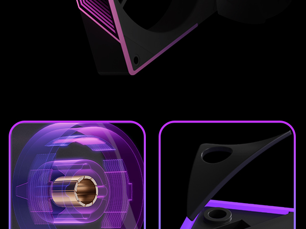 120mm ARGB black and white case fan Fexadon Tek