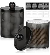2 Pack Acrylic Qtip Holder Dispenser for Cotton Swabs, Balls, Pads, Floss Picks- Clear Plastic Ca...