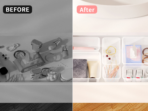clear drawer organizers
