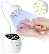 Makartt UV LED Nail Lamp - Gooseneck UV Light for Gel Nails Cherie Cordless USB 39mW/cm² LED Gel ...