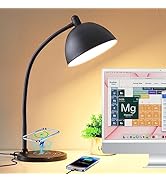 BOHON Desk Lamp, LED Desk Lamp with USB Charging Port, Wireless Charger Desk Light for Home Offic...