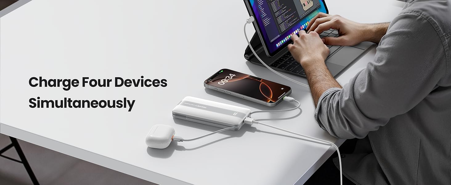 Charge Four Devices Simultaneously-White