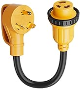 MECMO 30 Amp to 30 Amp RV Adapter Cord with Locking Connector Plug NEMA TT-30P to L5-30R, UL List...