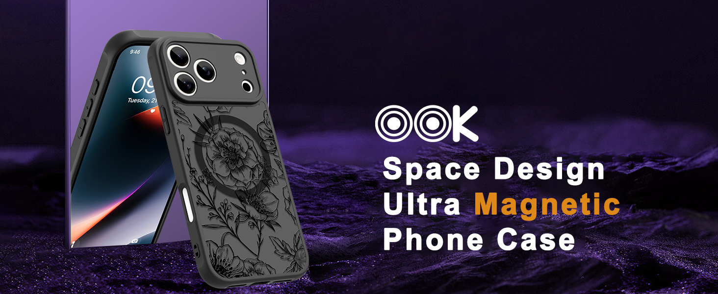 Magnetic Case for iPhone 17 Pro Max Slim Matte Black