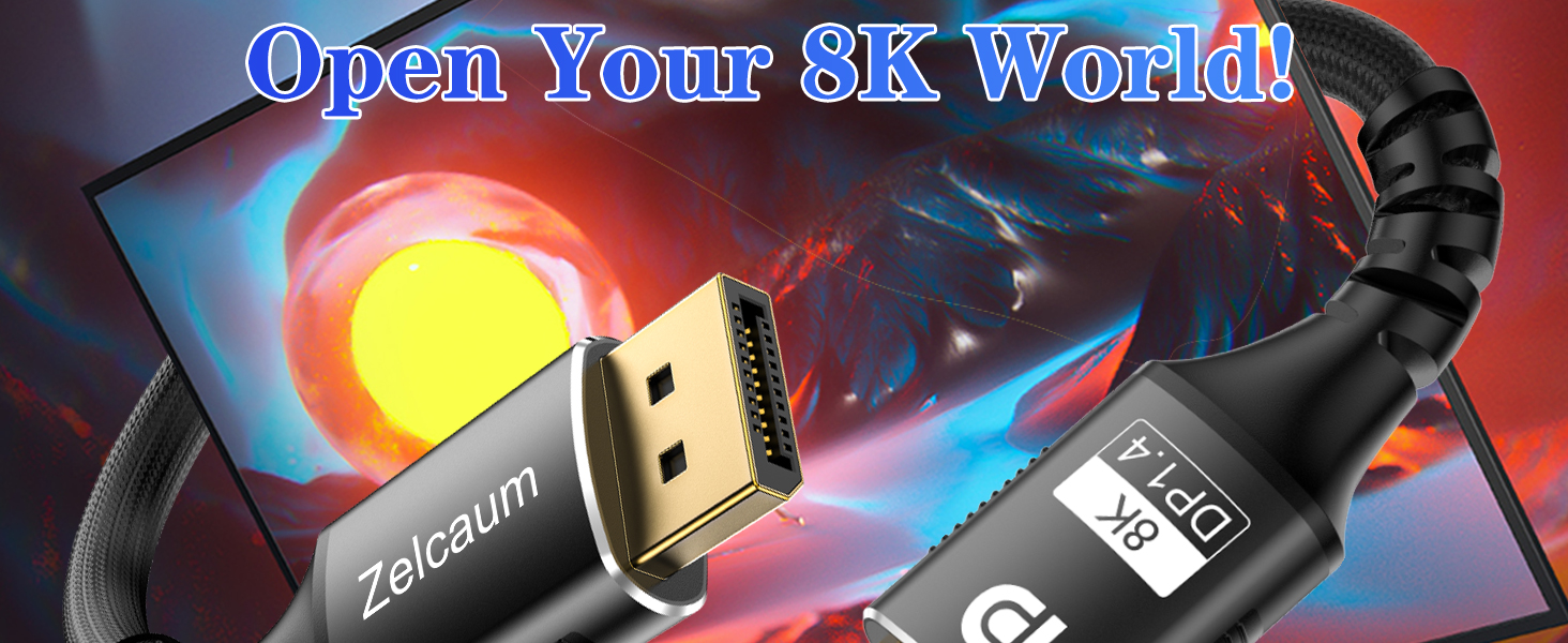 displayport display port cable 1.4 15ft 3ft 5ft 6ft 8ft 10ft 20ft 25ft 30ft ft long dp cables 144hz