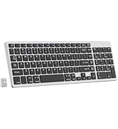 KTGGHG Slim Wireless Bluetooth Keyboard - US QWERTY Layout, Ultra Quiet, 2.4 GHz USB Receiver, Pl...
