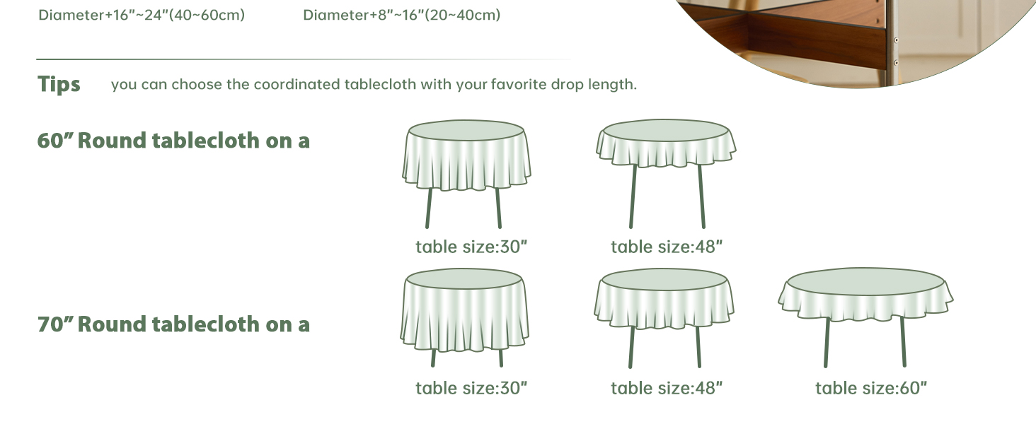 sage green round table cloths 60 inch dining room kitchen buffet table