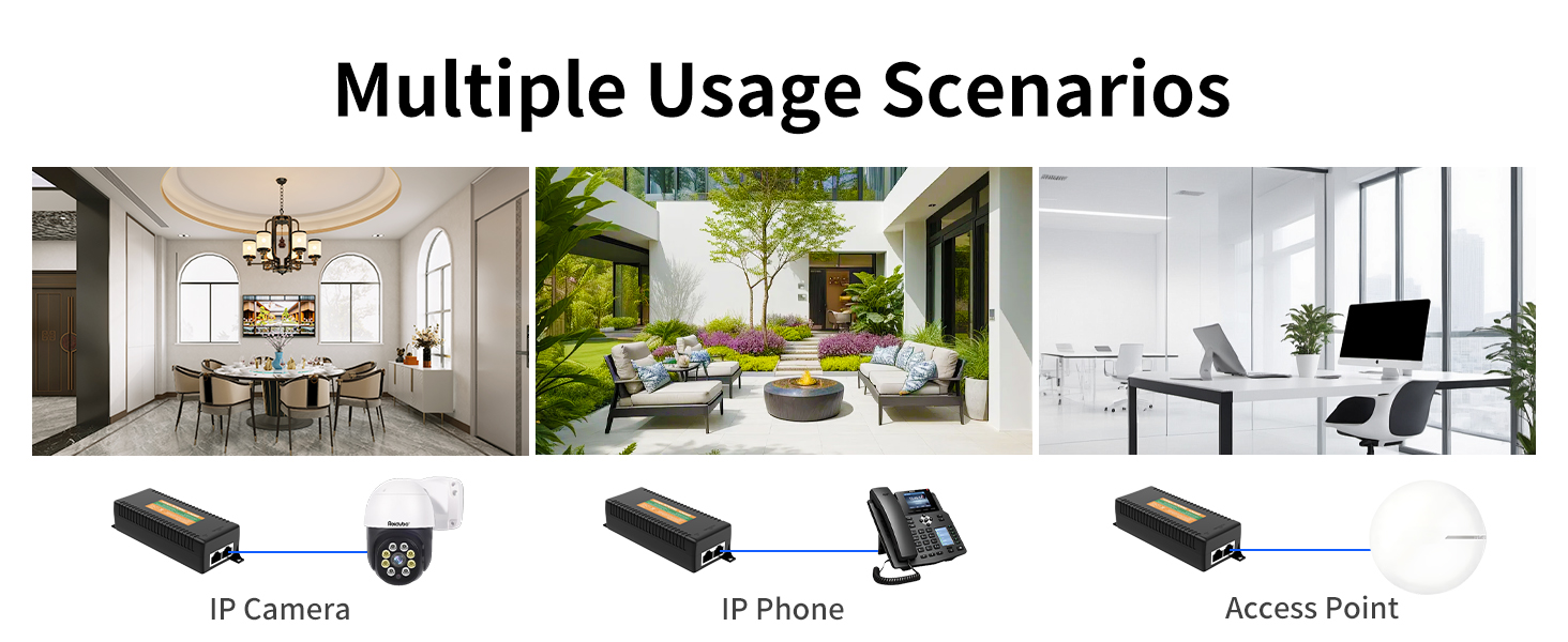 2.5gb 2500mbps poe injector power adapter 60W