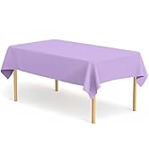 2 Pack Light Purple Tablecloth Plastic Rectangle Table Covers PEVA Purple Plastic Table Cloths fo...