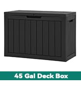 YITAHOME 45 Gallon Deck Box, Outdoor Storage Box for Patio Cushions, Outdoor Tools, Gardening Too...