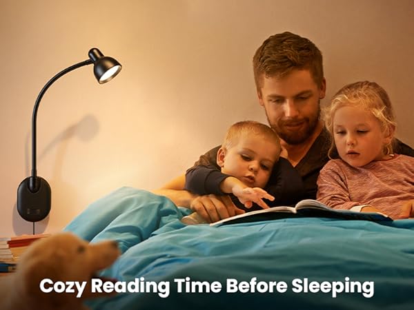 LED Wall Mounted Reading Light Book Light for Reading in Bed Wall Lamps for Bedside Reading Bedroom