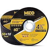 MIDO Professional Abrasive 60 PCS Cut Off Wheels Angle Grinder Cutting Disc 4-1/2" x .045" x 7/8"...