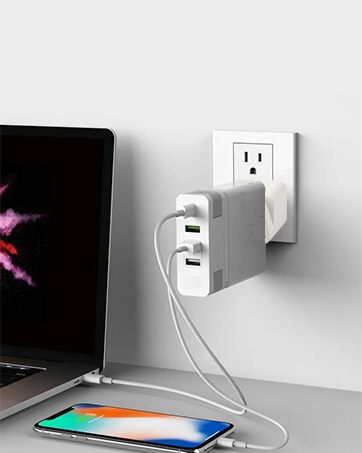 4 Pack Universal Adapter, Europe to US Plug Travel Adapters (White)