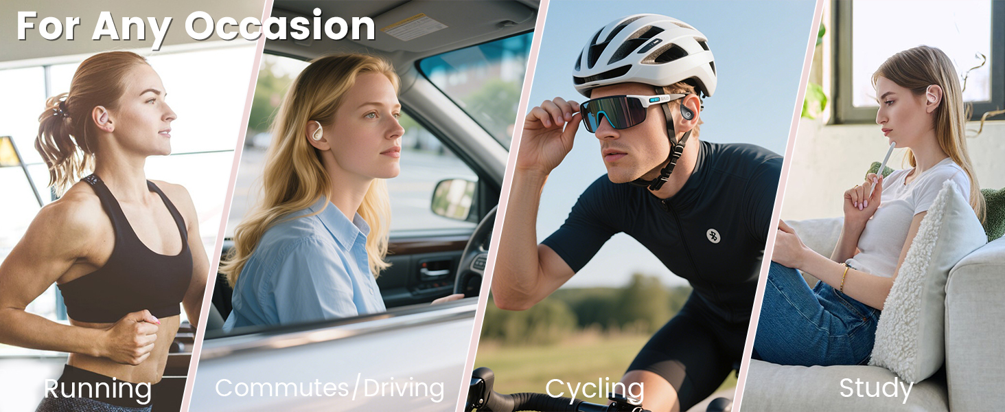 Bluetooth Headphones,Lightweight Over Ear Buds Design for Cycling, Running, Workout