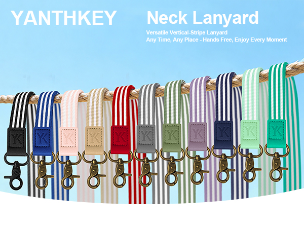 Versatile Vertical-Stripe Lanyard 