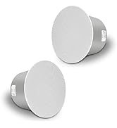 Sound Town Pair of 8" Coaxial in-Ceiling Speakers with Metal Backcan and Tile Rails, 70V/100V/8-O...