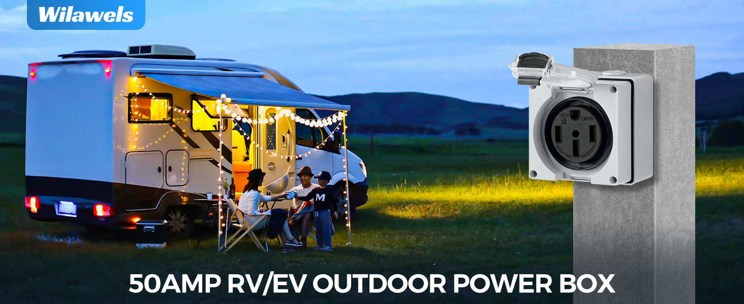 50 Amp RV Power Outlet Box