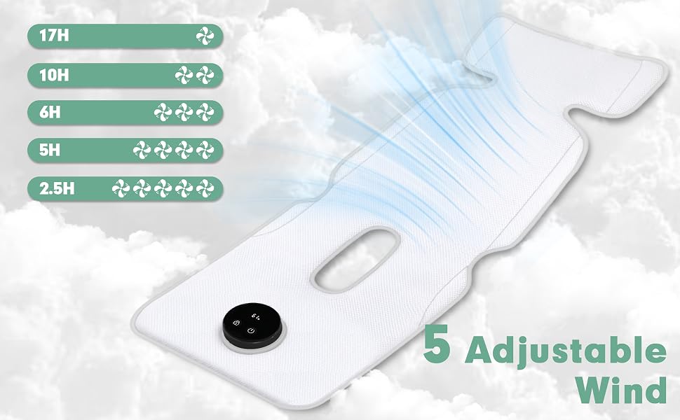 Baby Stroller Cooling Pad with Built-in Rechargeable Fan Blower
