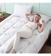 DOWNCOOL Memory Foam Mattress Topper Queen, Cooling Pillow Top Mattress Pad with Viscose Derived ...