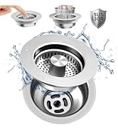 NinjaTiger Kitchen Sink Drain Strainer - 3-in-1 Stainless Steel Pop Up Sink Stopper Anti-Clogging...